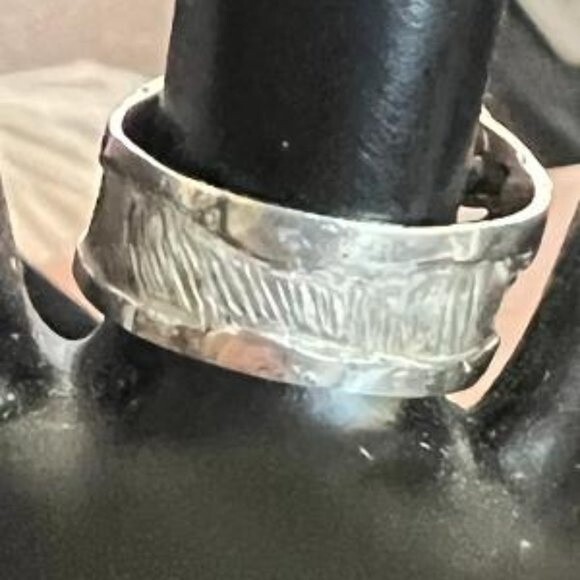 Handmade Sterling Silver Ring with 14KT Accents - Picture 2 of 6